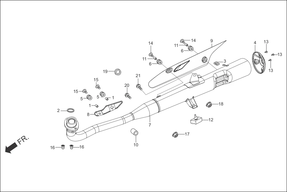 F-14 MUFFLER diagram showing 94050-10000