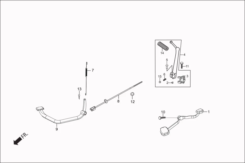 F-15A PEDAL GEAR CHANGE/KICK STARTER /PEDAL BRAKE diagram showing 96211-08000