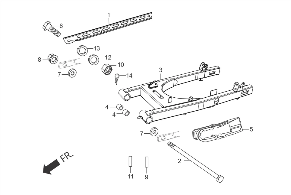 F-17A SWINGARM/CHAIN CASE diagram showing 94101-08000