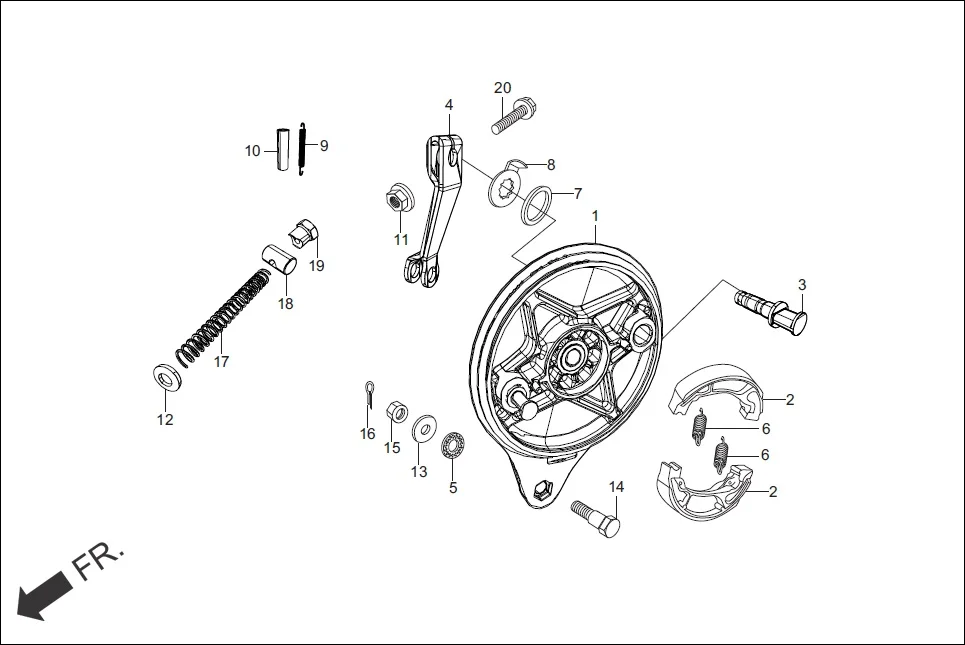 F-8 REAR BRAKE PANEL diagram showing 94201-20150