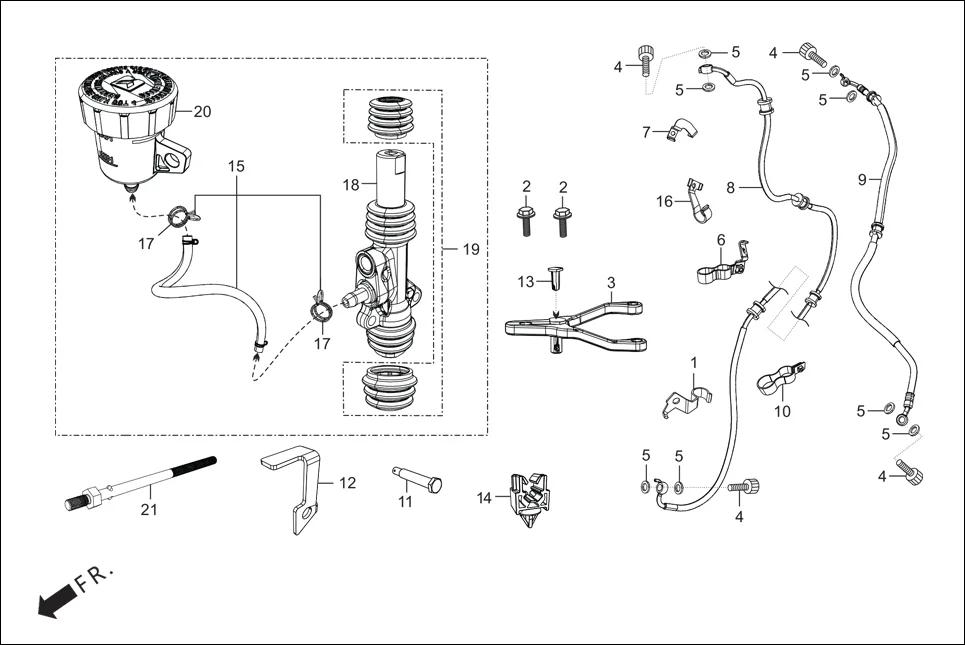 F-10A-DISC ACTUATOR ASSY. assembly diagram for Hero Glamour Xtec (July, 2021)