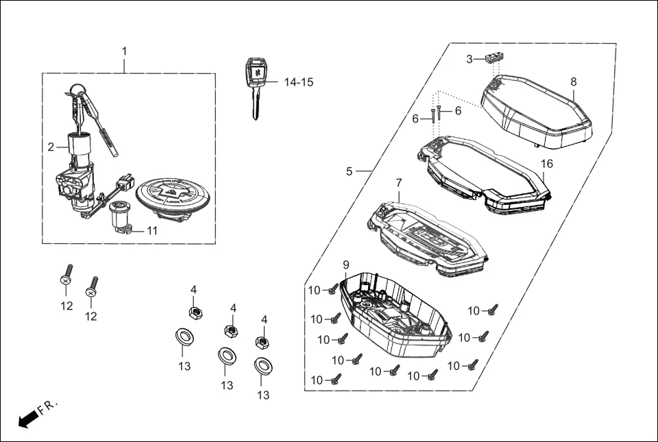 F-2-DRUM SPEEDOMETER/CABLE/KEY SET diagram showing ACLPA7Y00000099G