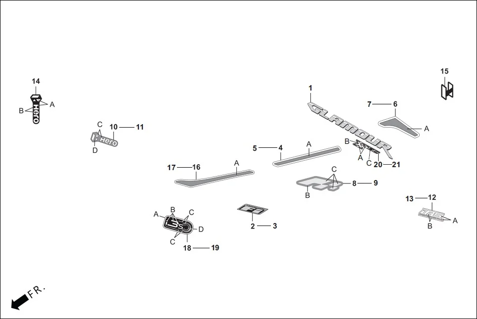 F-27 STRIPES/MARKS diagram showing 86830-ABW-800