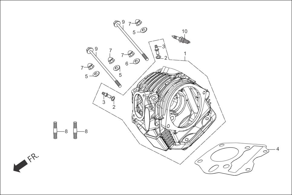 E-1A CYLINDER /CYLINDER HEAD/SPARK, PLUG