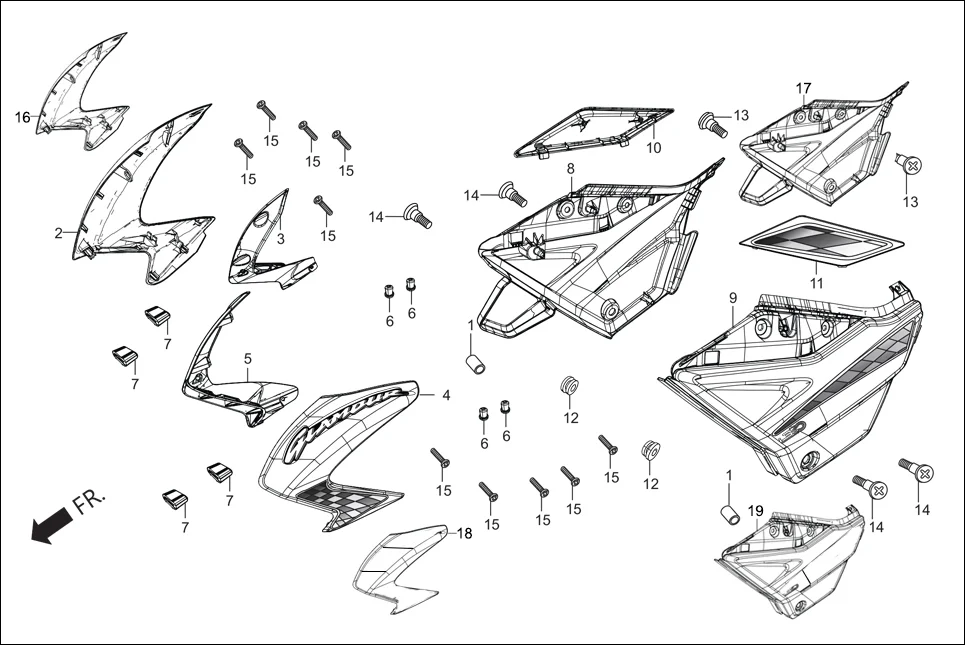 F-12 SIDE COVER diagram showing 77267-KTR-900