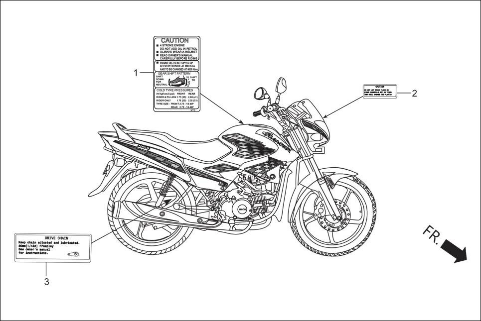 F-27 CAUTION LABEL assembly diagram for Hero Glamour IBS NEW (Aug,2019)