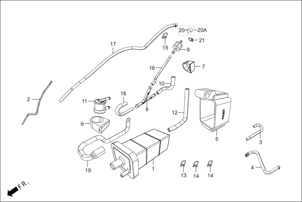 F-13A CANISTER ASSY diagram showing 17691-AAN-B00