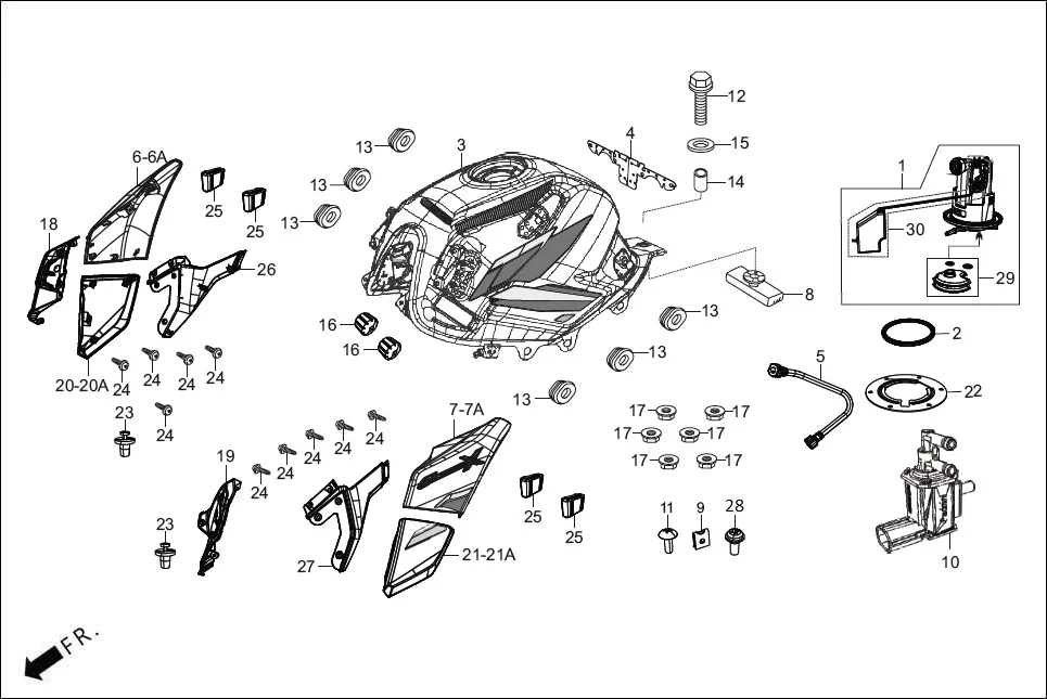 F-13 FUEL TANK/SHROUD TANK diagram showing 83551-300-000