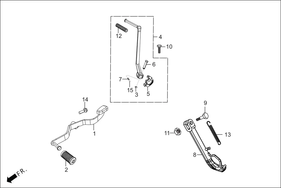 F-17A KICK STARTER/GEAR CHANGE PEDAL/SIDE STAND diagram showing 24701-AAN-B00