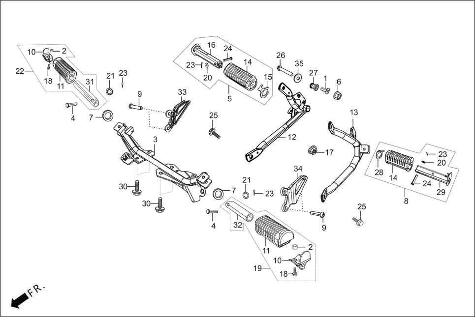 F-17 STEP ASSY./PILLION STEP. diagram showing 50618-AAN-B00