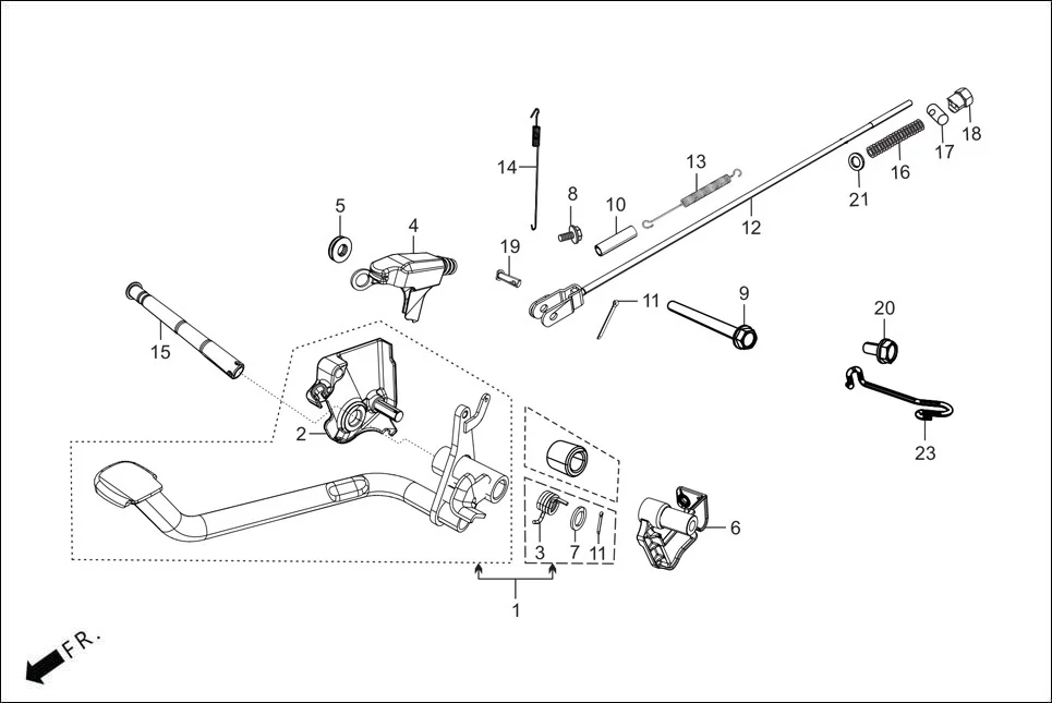 F-18A-DRUM PEDAL BRAKE/CBS ASSY. assembly diagram for Hero GLAMOUR XTEC 2(Aug.,2025)