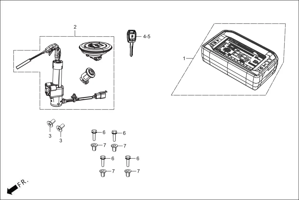 F-2-DRUM SPEEDOMETER/CABLE/KEY SET assembly diagram for Hero GLAMOUR XTEC 2(Aug.,2025)