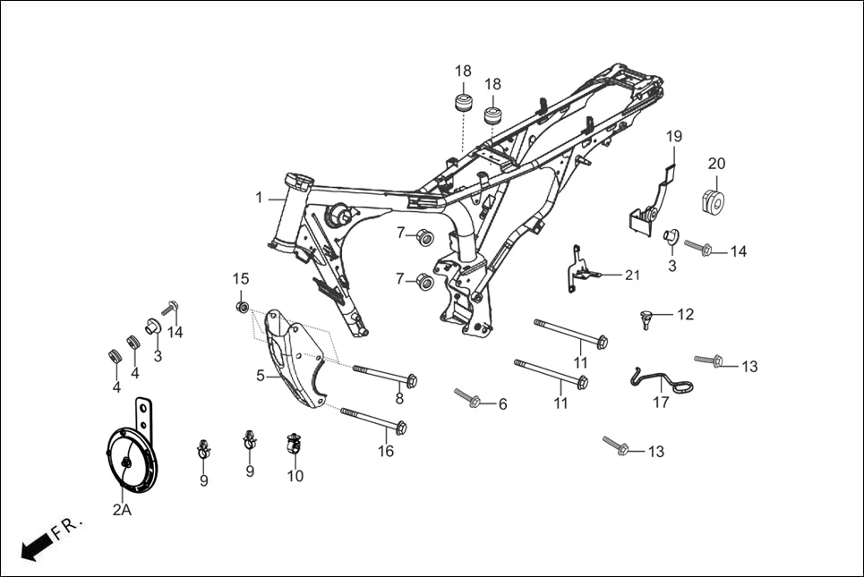 F-25-DRUM FRAME BODY diagram showing ADJRF2A028000G