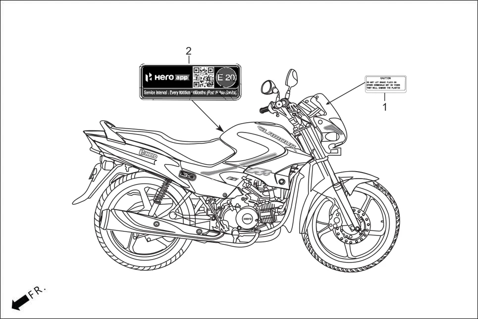 F-30-DISC MARK CAUTION assembly diagram for Hero GLAMOUR XTEC 2(Aug.,2025)