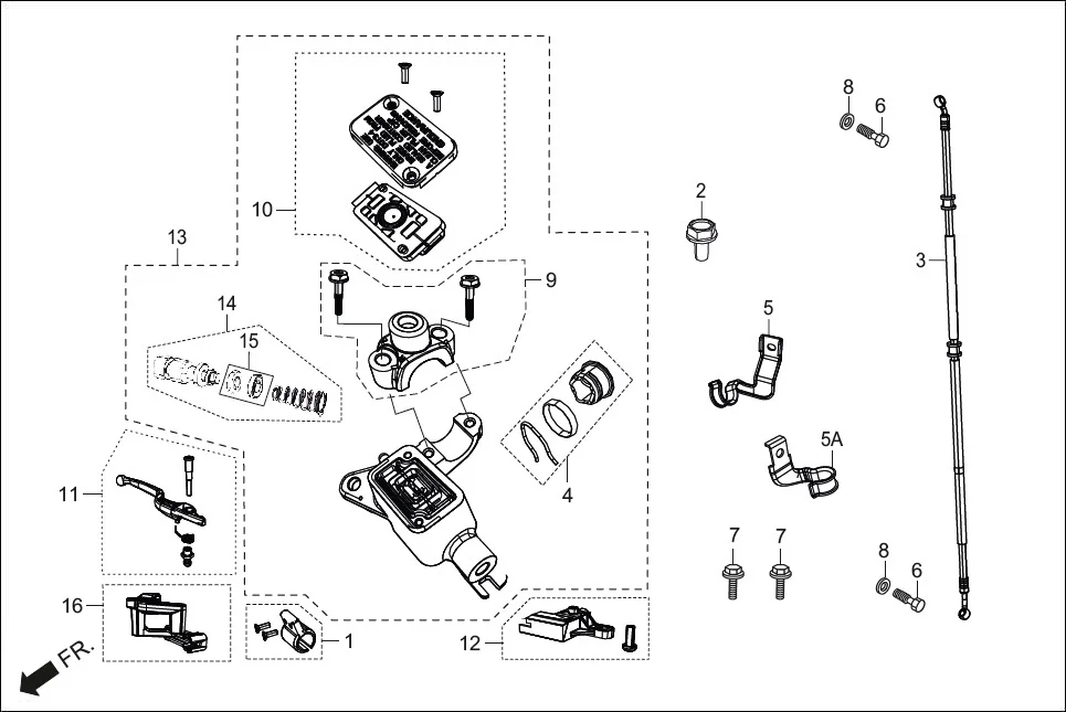 F-3A-DISC FRONT DISC BRAKE ASSY. (MASTER CYL.) diagram showing 45156-AAC-840