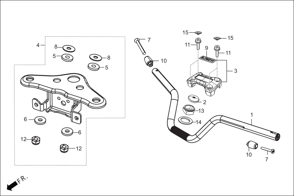F-4 HANDLE PIPE/TOP BRIDGE diagram showing 90102-KVN-900