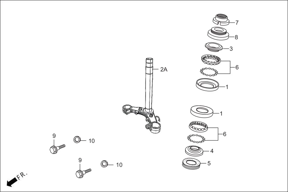 F-5-DISC STEERING STEM diagram showing 53212-200-000