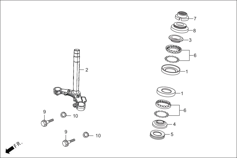 F-5-DRUM STEERING STEM assembly diagram for Hero GLAMOUR XTEC 2(Aug.,2025)