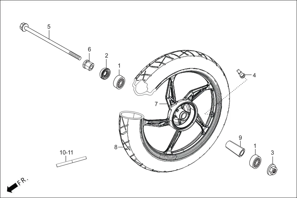 F-9-DRUM FRONT WHEEL(DRUM) diagram showing 42753-KWF-90099