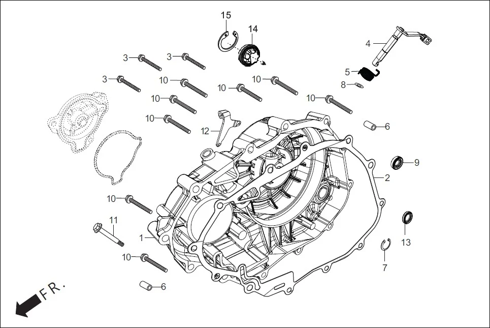 E-5-DISC RIGHT CRANKCASE COVER