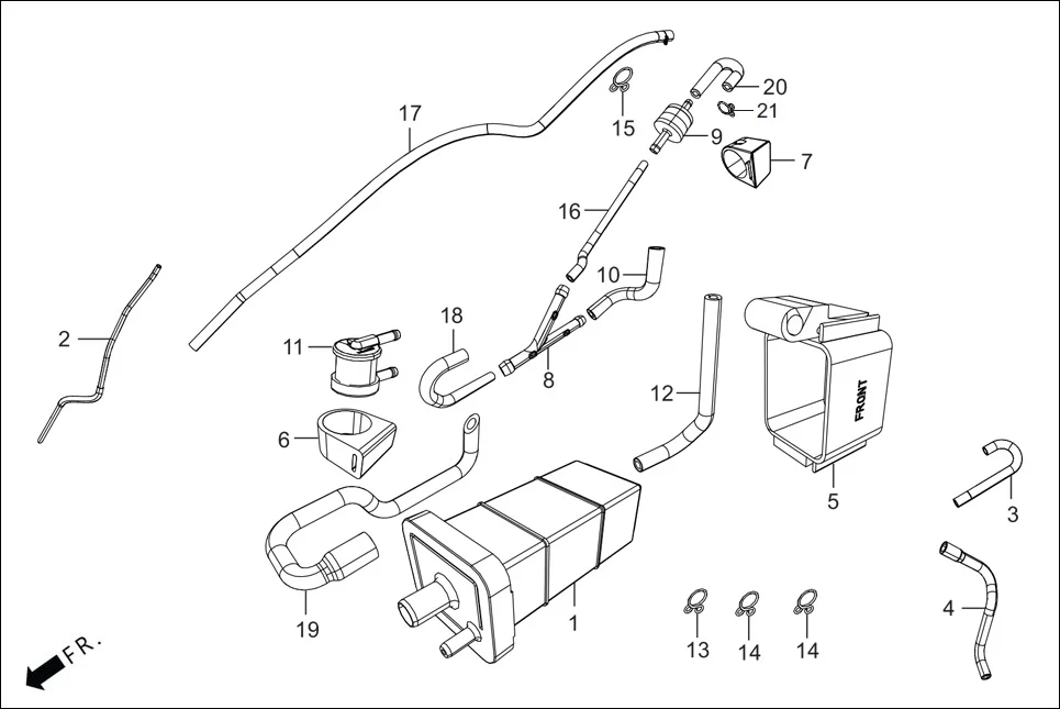 F-13A CANISTER ASSY diagram showing 17693-AAN-B00
