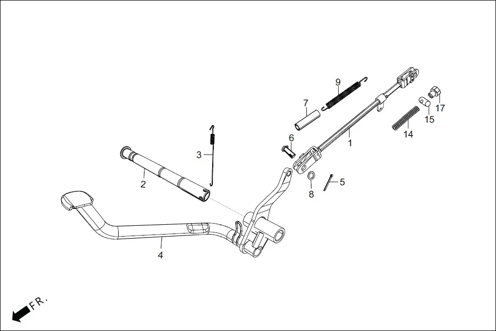 F-18A-DISC PEDAL BRAKE(DISC) assembly diagram for Hero Glamour BSVI Techno OBD II(Jan,2023)