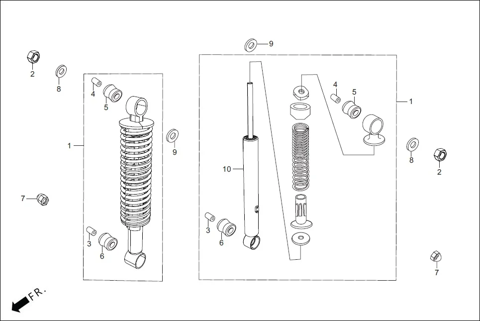 F-20 REAR CUSHION diagram showing 94001-10000-0S