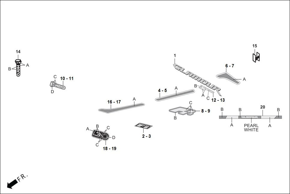 F-27 STRIPES/MARKS diagram showing 86830-ABW-800