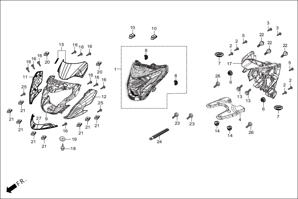 F-1-DISC HEAD LIGHT diagram showing 61304-KRY-900