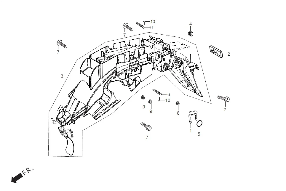F-21 REAR FENDER diagram showing 93903-34110
