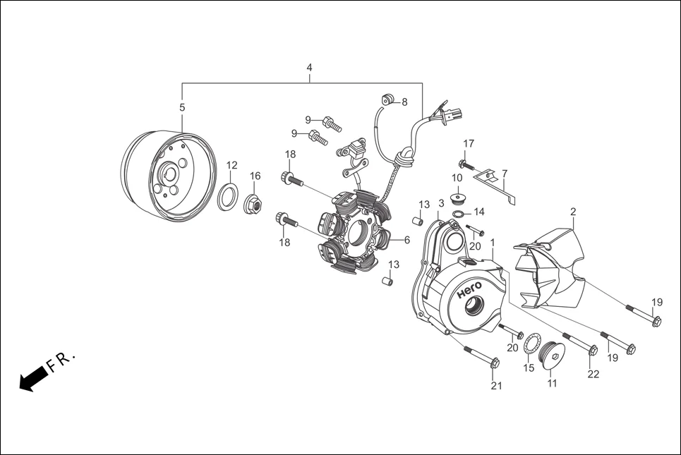 E-7A-SELF LEFT CRANKCASE COVER / A.C. GEN. ASSY. (SELF START)