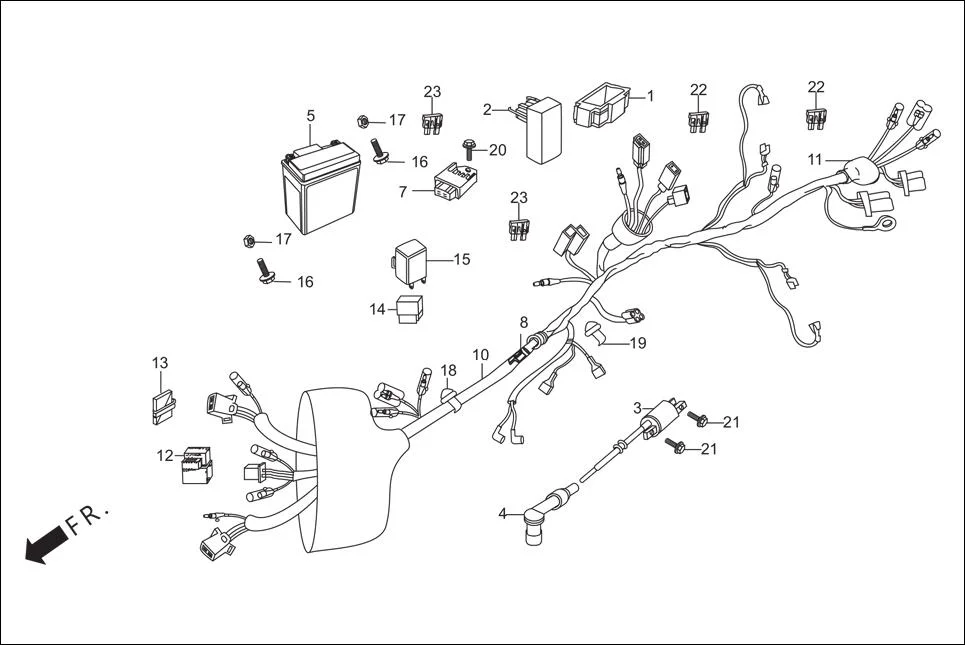 F-24-SELF WIRE HARNESS / BATTERY diagram showing 31500-KVT-801