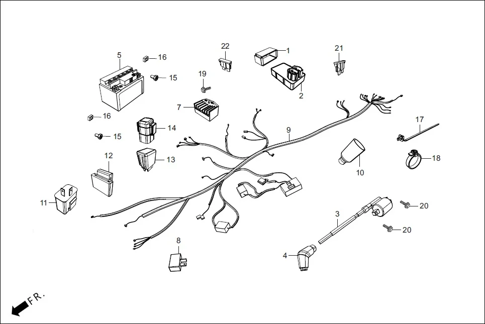 F-24-SELF WIRE HARNESS/BATTERY diagram showing 31500-KVT-801