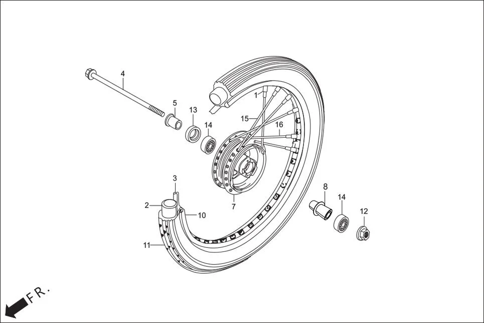 F-9-SPOKE FRONT WHEEL diagram showing 42712-KCS-920