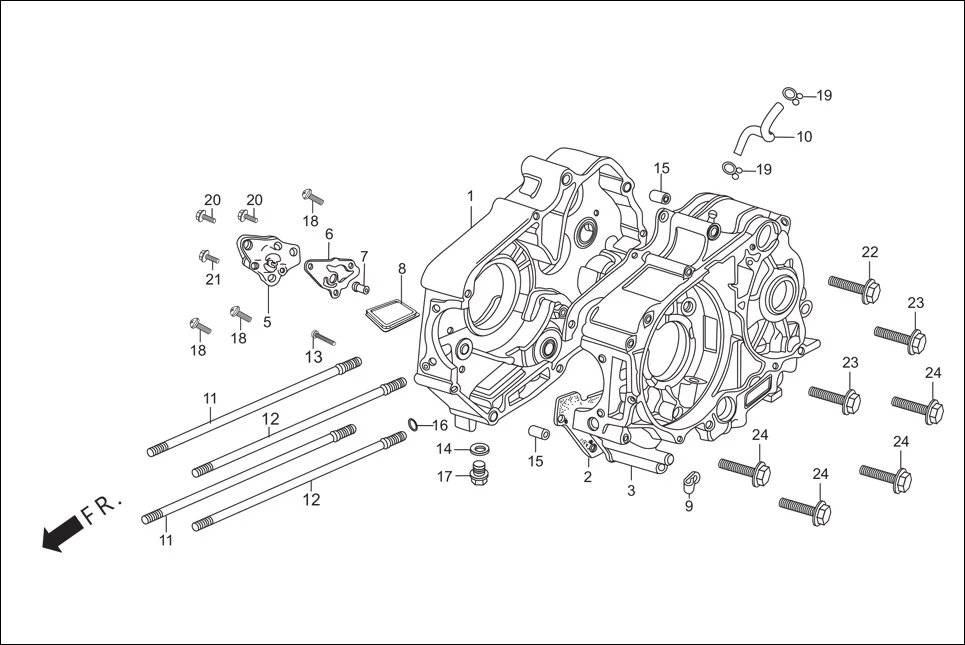 E-8-KICK CRANK CASE/OIL PUMP