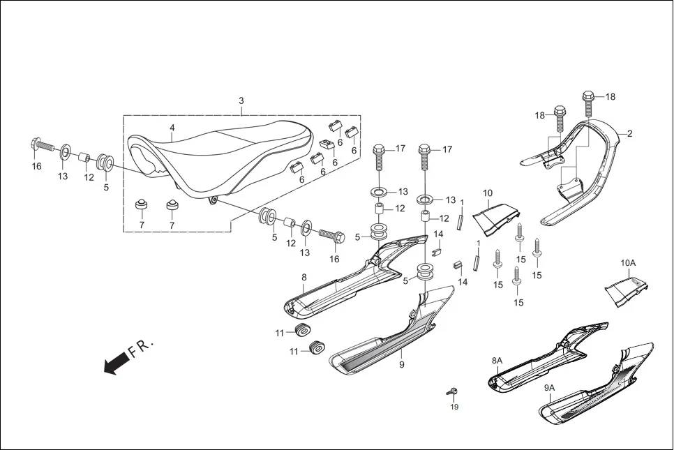 F-12 SEAT ASSY./ GRIP REAR diagram showing 33705-KCC-870