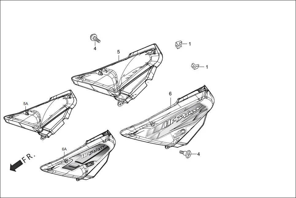 F-14-i3S SIDE COVER diagram showing 83600-ACK-010R