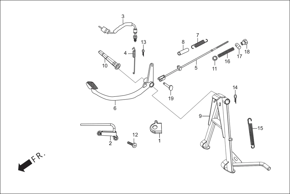F-18 MAIN STAND/PEDAL BRAKE diagram showing 35357-KST-940