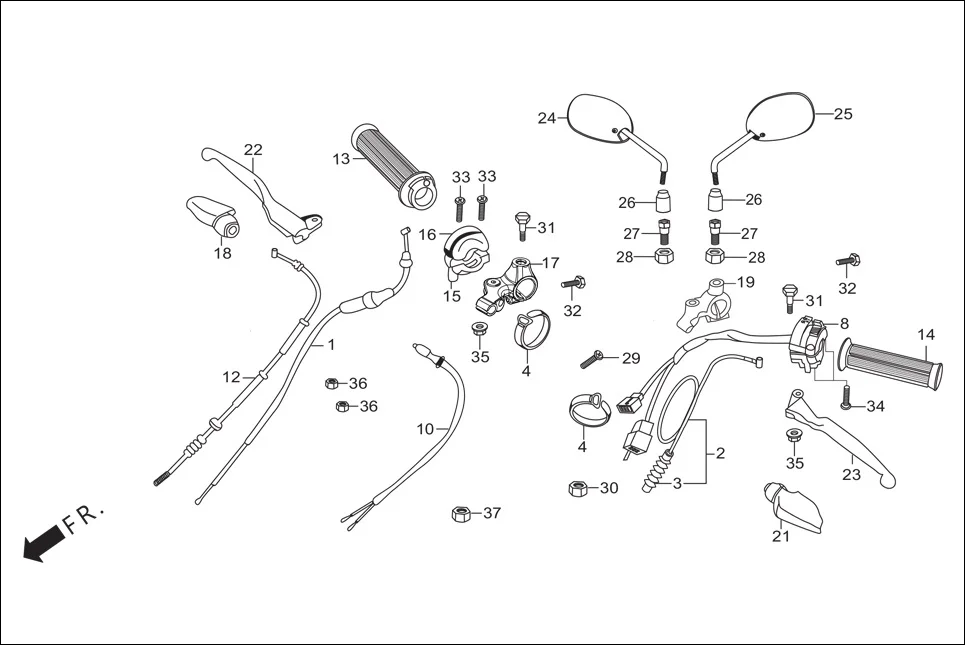 F-3-KICK HANDLE LEVER/SWITCH/CONTROL CABLE diagram showing 53172-KTC-900