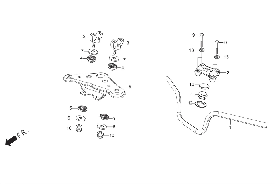 F-4 HANDLE PIPE/TOP BRIDGE diagram showing 95014-21101