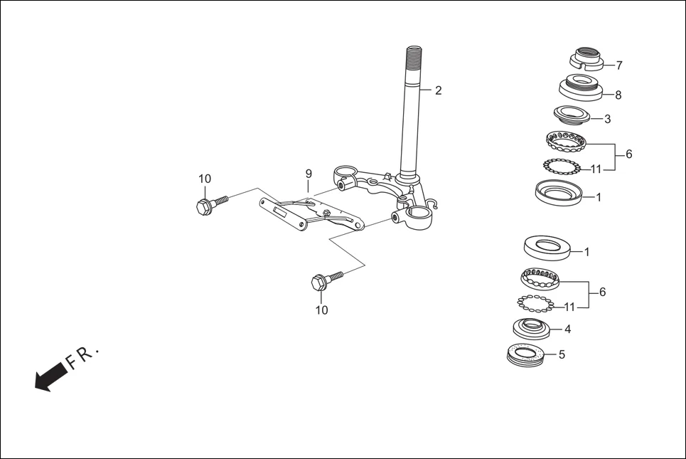 F-5 STEERING STEM diagram showing 96211-08000
