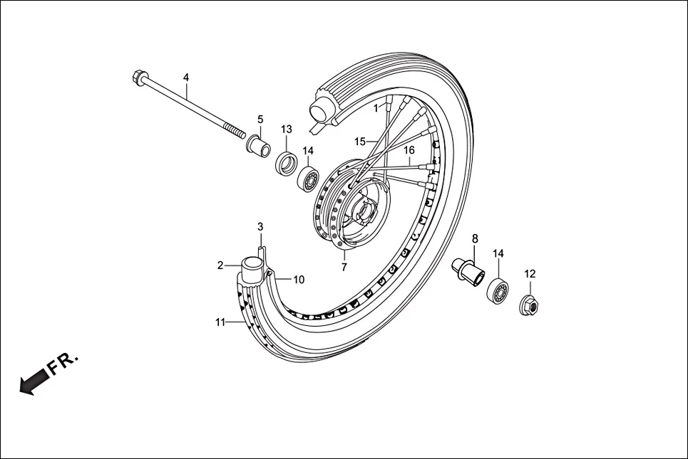 F-9-SPOKE FRONT WHEEL diagram showing 90306-KST-942