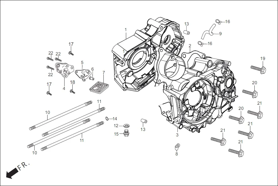 E-8 CRANK CASE/OIL PUMP