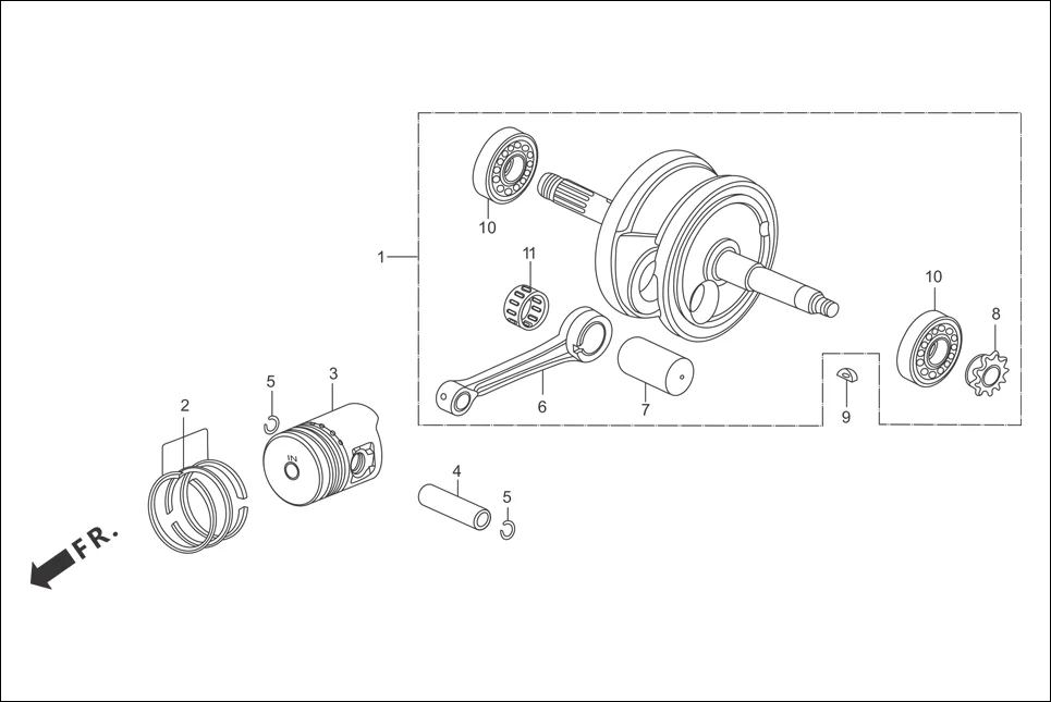 E-9 CRANKSHAFT/PISTON