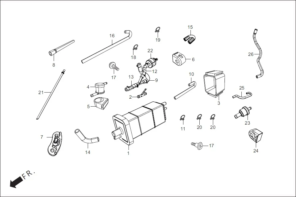 F-13A CANISTER ASSY. assembly diagram for Hero HF Deluxe (Feb, 2017)