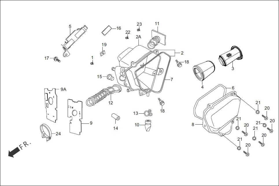 F-15 AIR CLEANER assembly diagram for Hero HF Deluxe (Feb, 2017)
