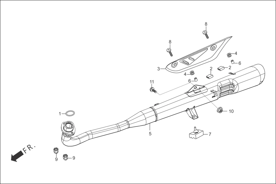 F-16 MUFFLER diagram showing 18345-MBT-610