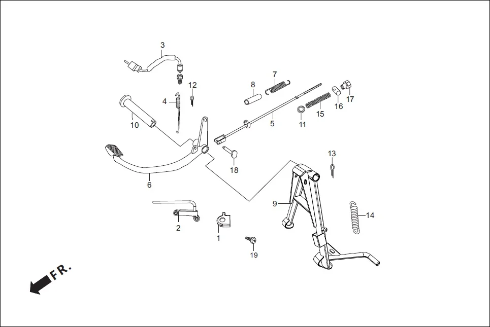 F-18 MAIN STAND/PEDAL BRAKE diagram showing 35357-KST-940