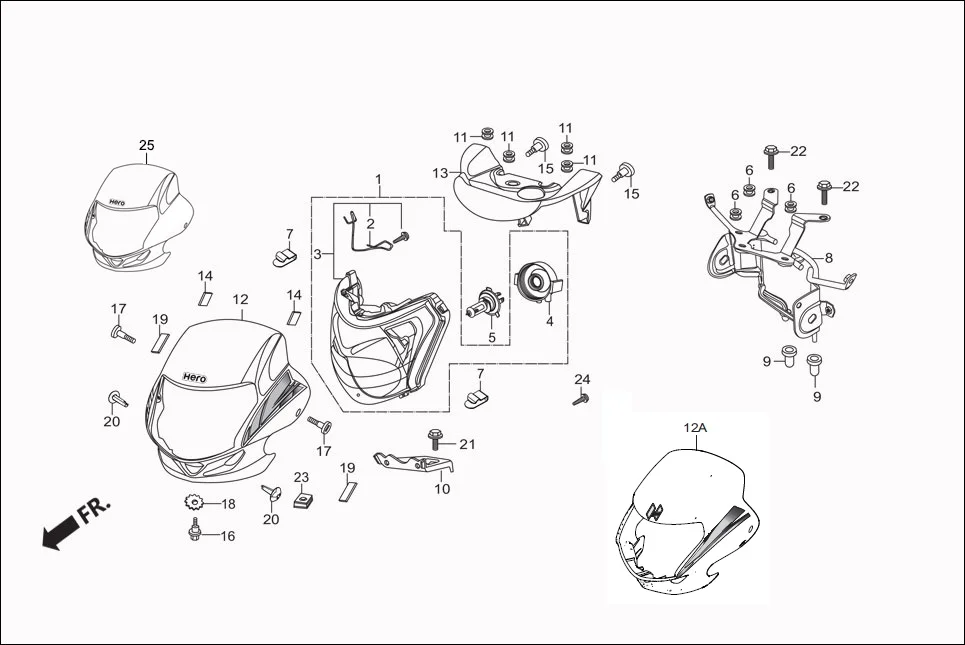 F-1 HEAD LIGHT diagram showing 61312-149-300