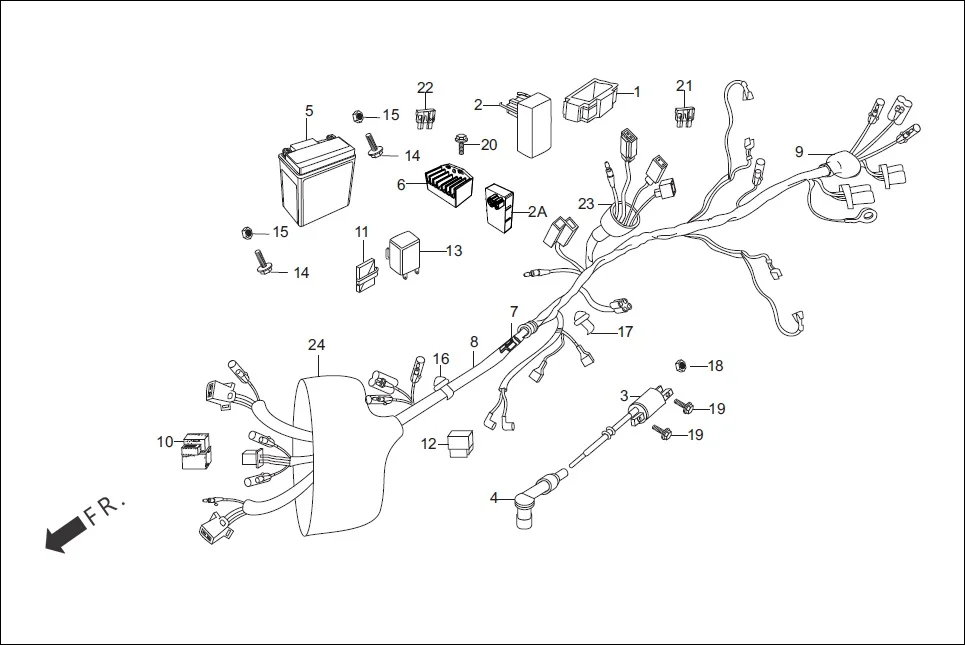 F-24 WIRE HARNESS/BATTERY diagram showing 90309-357-000